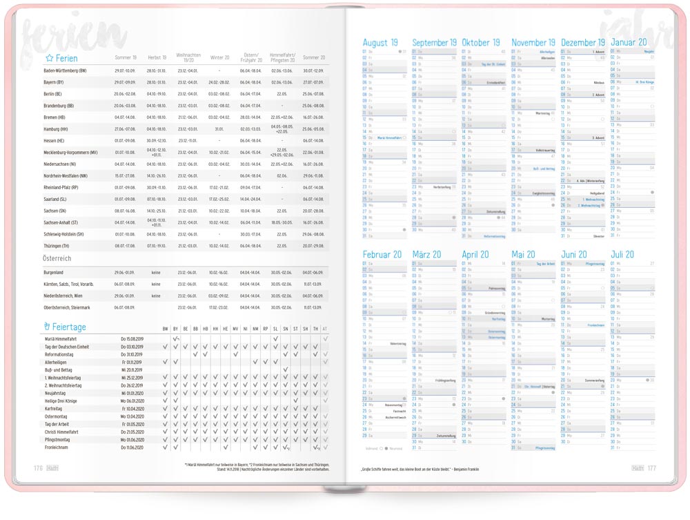 Der Schülerkalender für Studenten, Azubis & Oberstufenschüler!