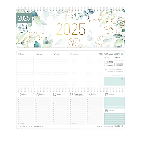 Tischkalender 2025 Blattgold - Design