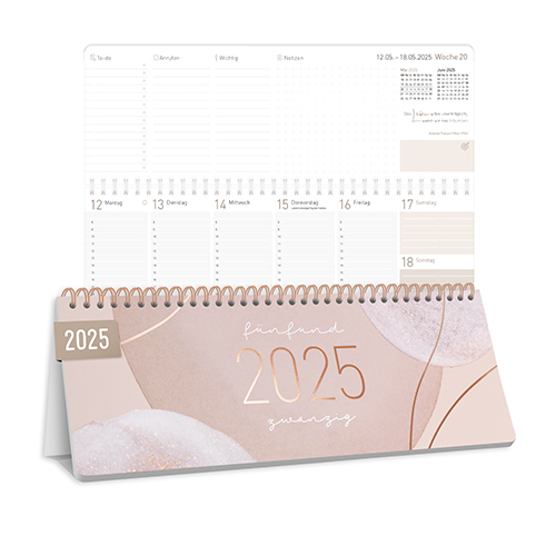Tischkalender 2025 Soft Beige - Aufsteller