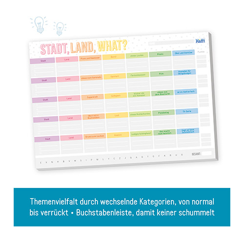 Block Stadt Land What - Buchstabenleiste und mehr