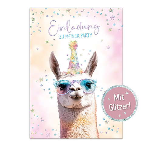 Häfft Einladungskarten-Set A6 Kindergeburtstag - Design Lama