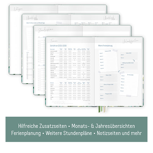 Lehrerinnen-Planer 25-26 A4 A5 Monatsübersicht